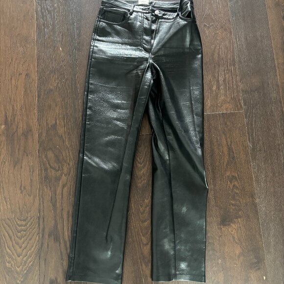 Melina Black Leather Pants - Picture 1 of 2